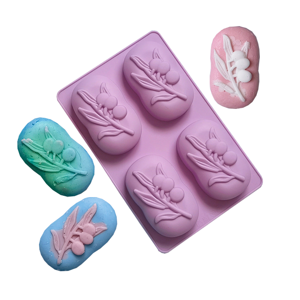 Soap Making At Home - 4-полосная овальная силиконовая форма для мыла