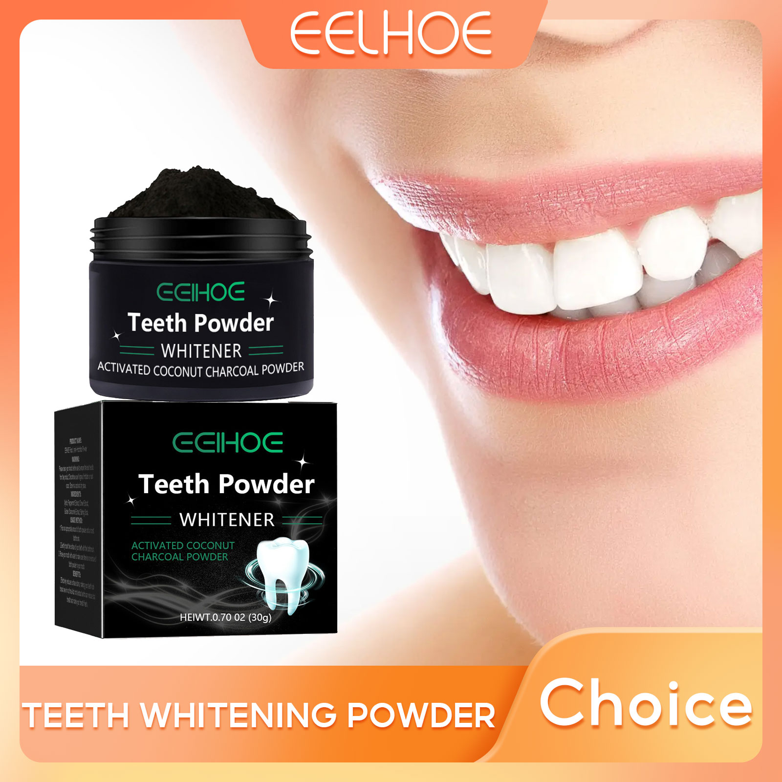 Activated Charcoal Powder - Угольный порошок EELHOE для отбеливания зубов,