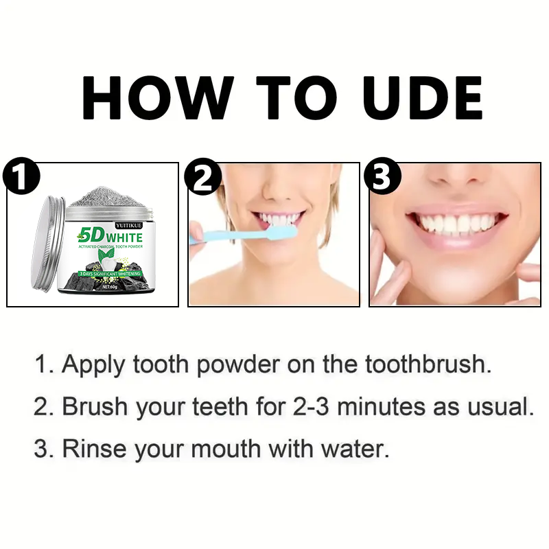 YUlTlKUE 5D White Activated ch – обзор и цена Activated Charcoal Powder